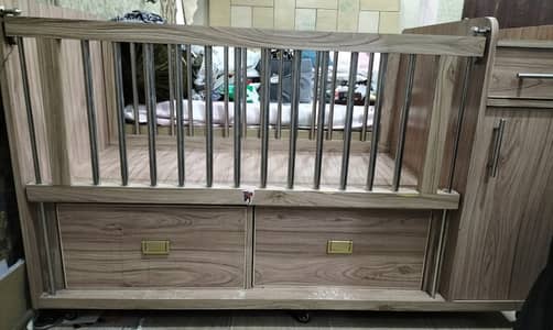 Baby Cot Wooden with mattress