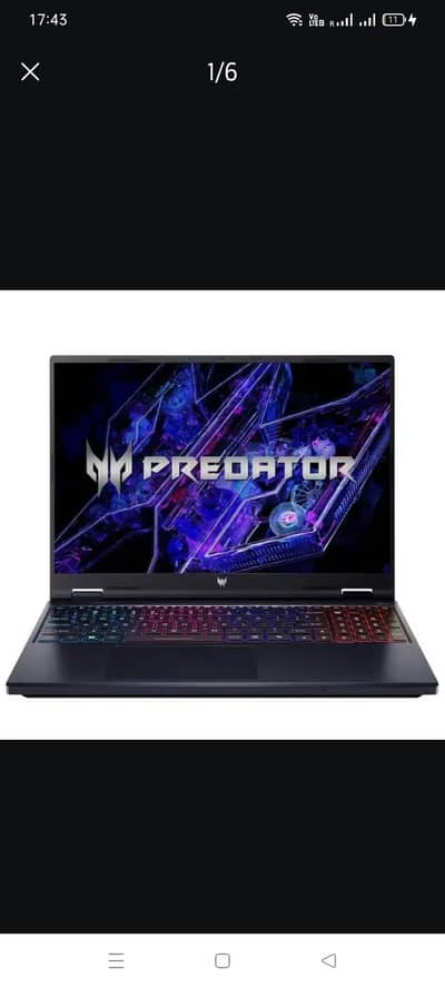 Gaming laptop predator Helios 16