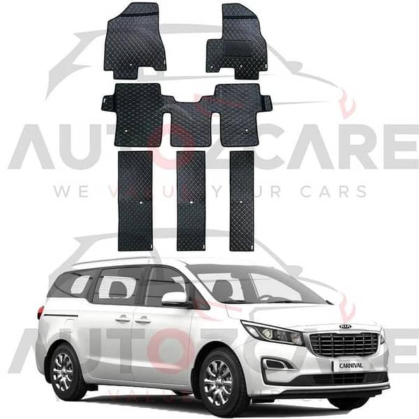 Kia Grand Carnival 7D Floor Mat ( Flat Style ) 6PCS - Model 2018-2020
