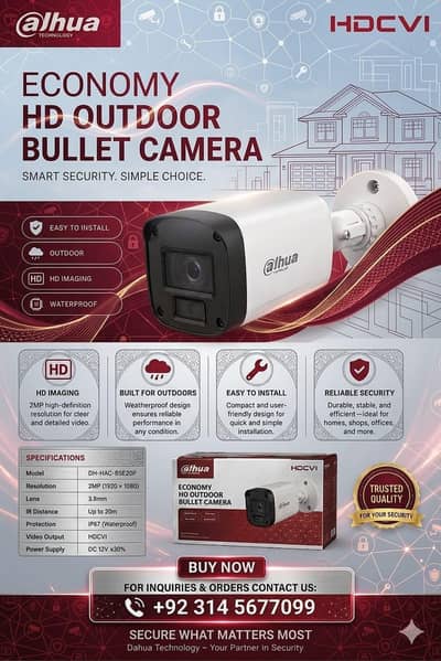 Dahua 2MP HD BULLET CCTV CAMERA