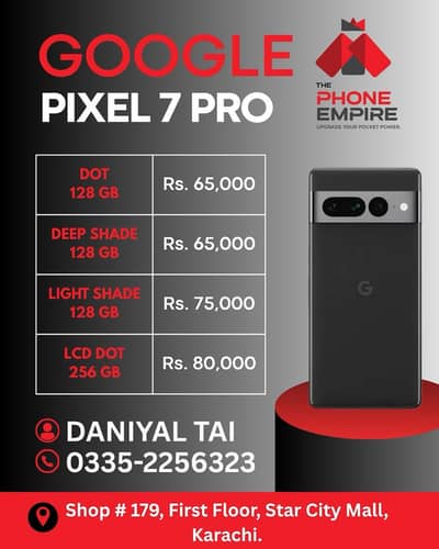 Google pixcel 7 pro | PTA approved | original stock | physical + Esim
