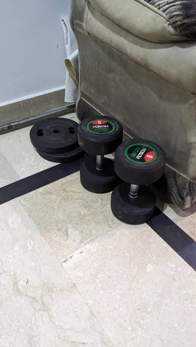 6kg dumbbells pair + barbell