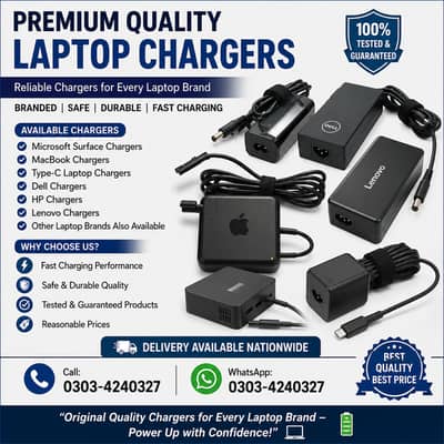 Original Laptop Chargers Available | Surface, MacBook, Dell, HP, Other