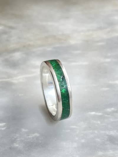 natural swat/zamurd silver ring for men