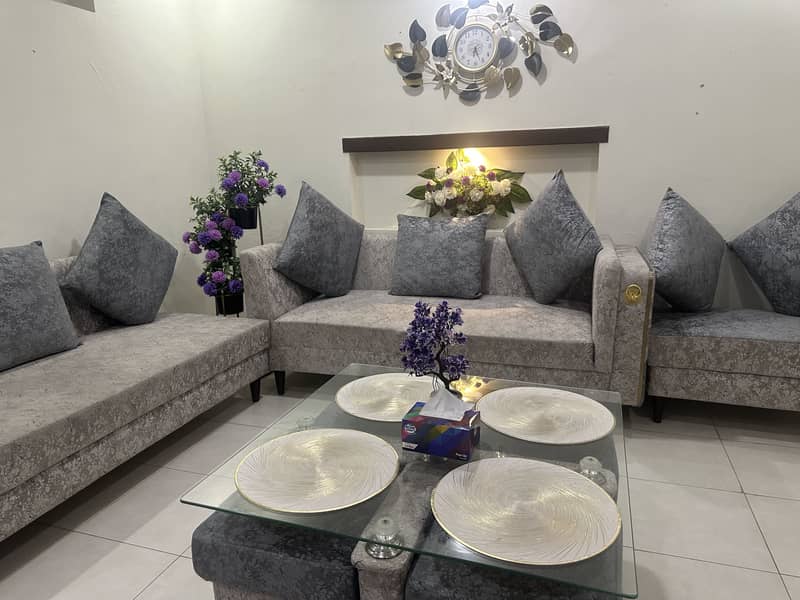 L shape sofa with mini dining 1