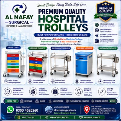 Crash Carts, Medicine Trolleys & Bedside Lockers - Hospital Trolleys