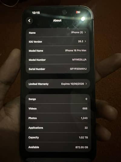 Apple iPhone 16 Pro Max jv 1tb