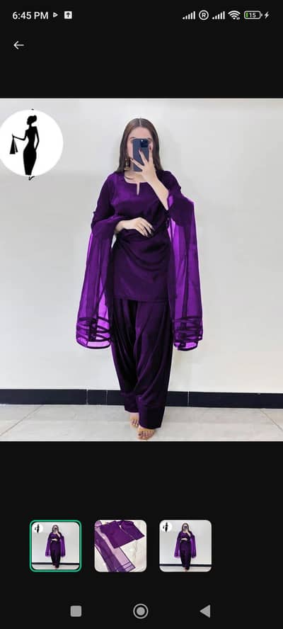 premium purple velvet 3 pis suit cod lahore