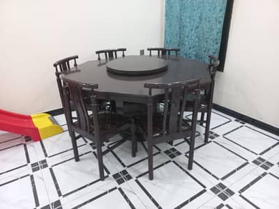 Revolving Dinning Table with 6 chairs