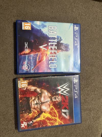 ALMOST NEW PS4 BATTLEFIELD 5 and WWE2k17