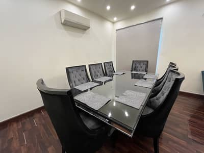 8 pcs grey velvet dining table