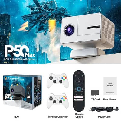 P50 Max android + gaming projector ( 40000 games ) 200’’ display new