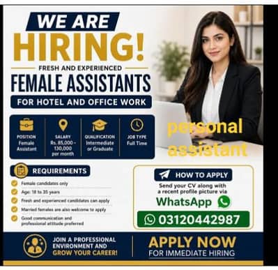 Female Assistant Required