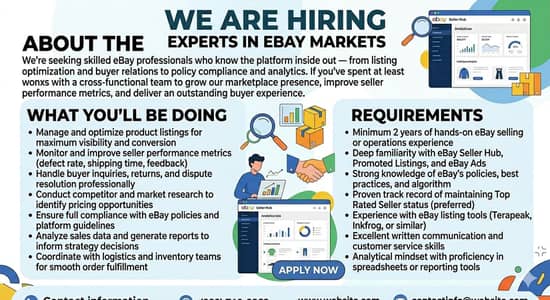 We’re Hiring an eBay Expert!