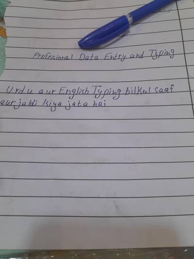 Computer Urdu and English Typing / Data Entry Services