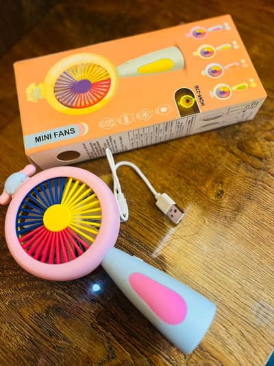 brand new rechargeable mini hand fan with LED lights USB