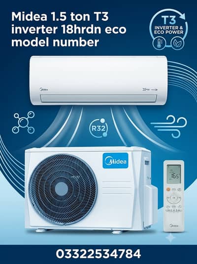 Midea 1.5 ton T3 inverter 18hrdn eco model | Ac | Midea
