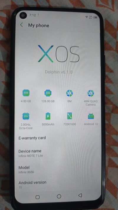 Infinix note 7 lite 4/128