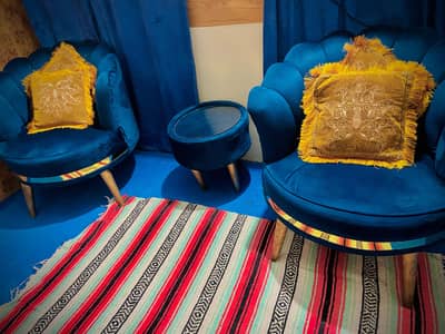Royal Blue Sofa Set For Sale