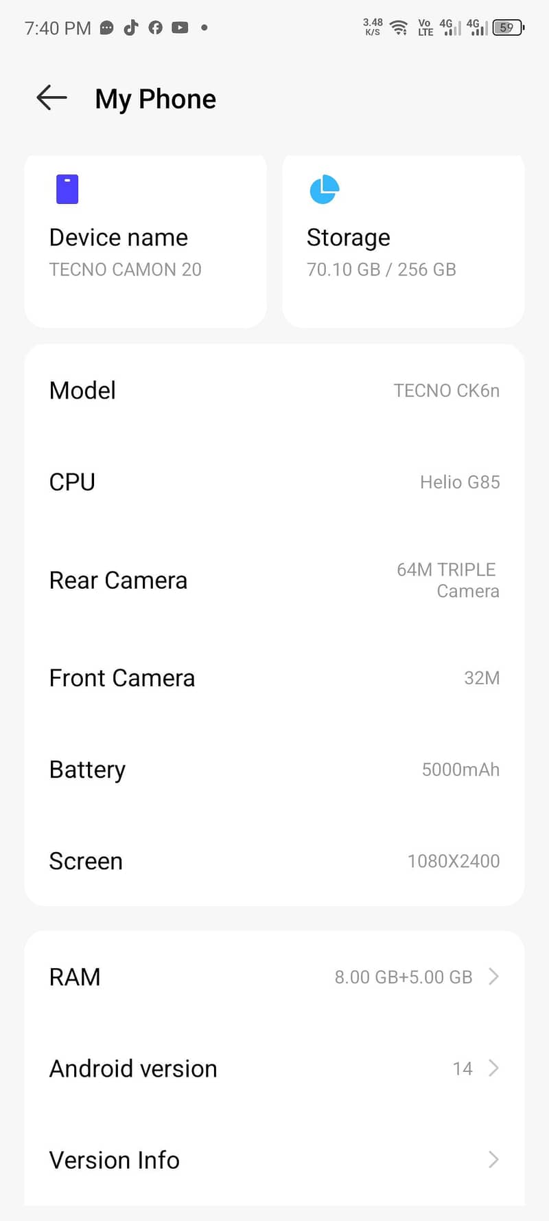 Tecno CAMON 20 3