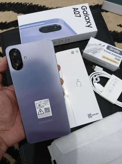 Samsung Mobile A07 5G  4/128  11 months warranty Complete box.