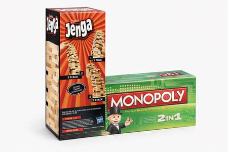 Classic Jenga and Monopoly 2 in 1