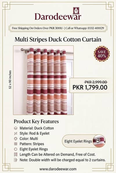 Duck Cotton curtains/Window curtains/Modern curtains/Curtain panel