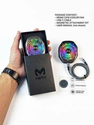 MEMO CX10 Mobile Cooling Fan RGB Gaming Cooler for Android & iPhone