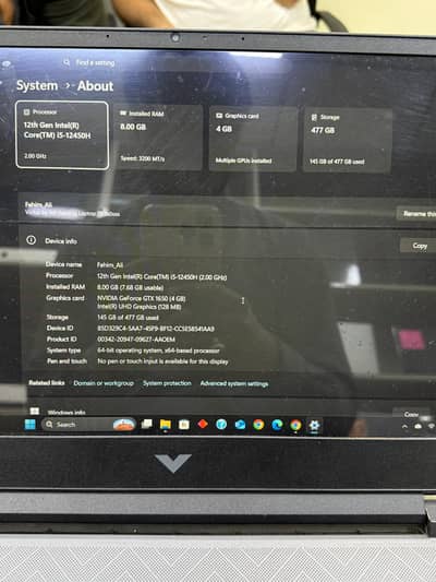 Hp Victus 15 8/512 GTX 1650