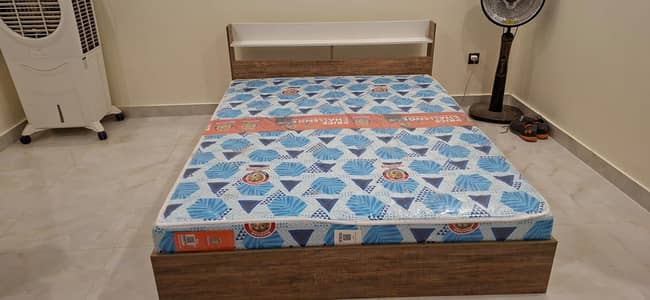 Habitt wooden bed with Mattress ( 78×60 inches )