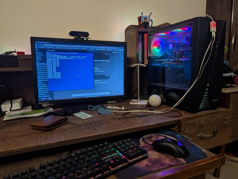 Modern Computer / Study Table with Shelves & Drawer – Solid Condition 5