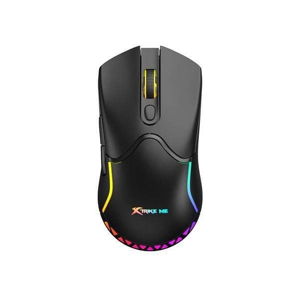 XTRIKE ME GW-610 Gaming Mouse Wireless and Wired 8000 DPI RGB 7 Button Optical Mouse Rechargeable USB C Gaming Mouse Black for PC Laptop