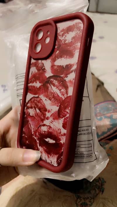 iphone 12 Kiss cover cherry red color