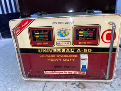 Universal A-50 Heavy Duty Voltage Stabilizer 5000 Wats 100% Pure Coper