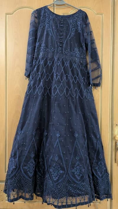 Navy Blue Maxi fully embroidered