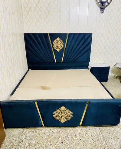 Luxury Black Velvet Double Bed