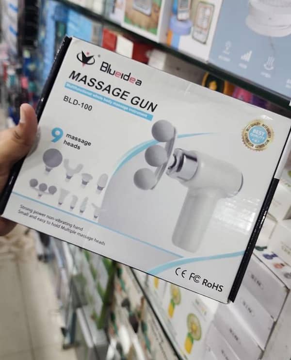 Rechargeable Message Gunn Deep Muscle Vibrating Fitness Messager with 9 Head
