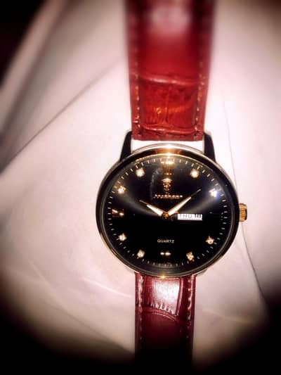 MEN'S POEDAGAR LEATHER STRAP WATCH