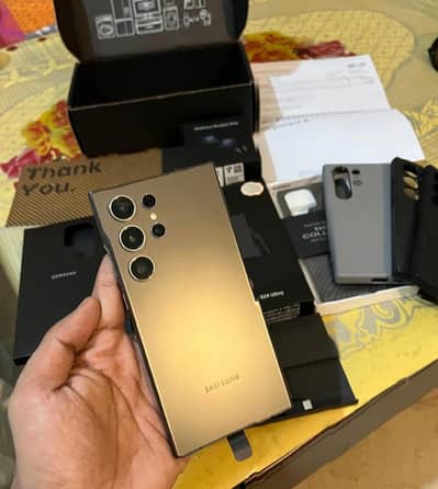 Samsung Mobile S24 Ultra with box 12gb 512  pta approved urgent sale