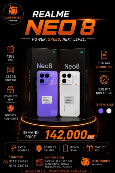 Realme Neo 8 (12GB RAM / 256GB) complete box | non PTA | 10/10