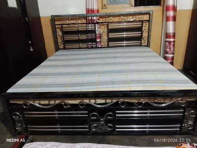 metal bed with mattress