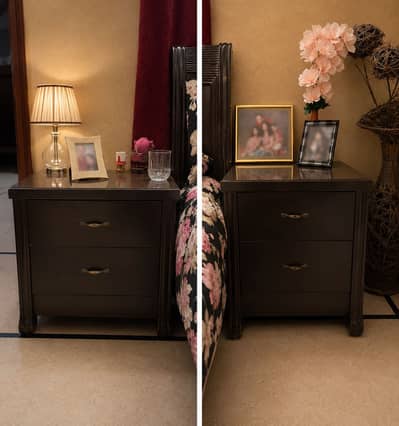 King size bed&side tables