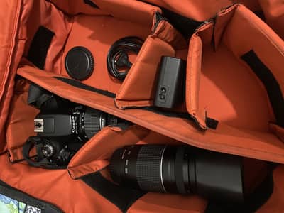 Canon 1500d with dual lens ,2 bags and charger 18-55/75-300mm