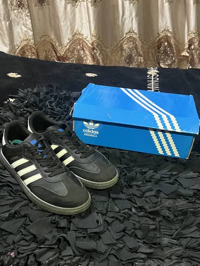Black sambas with box
