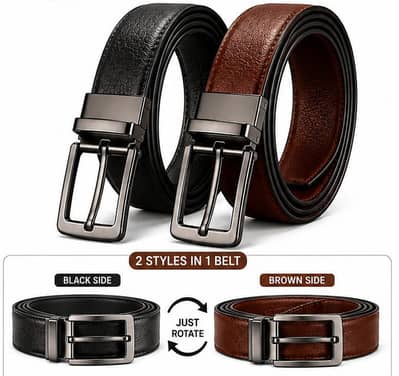 2 in 1 Leather belt for Men's Formal Belt