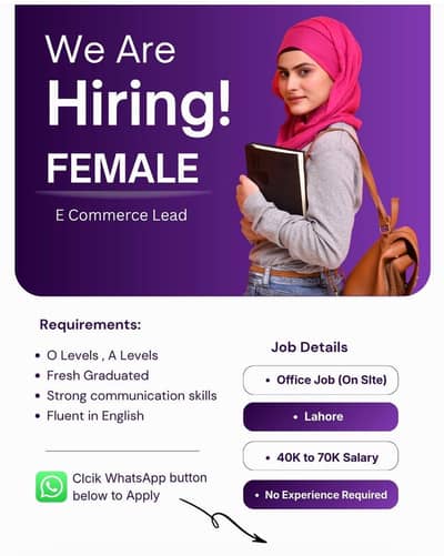 Need Female Staff Who have Good communication skills