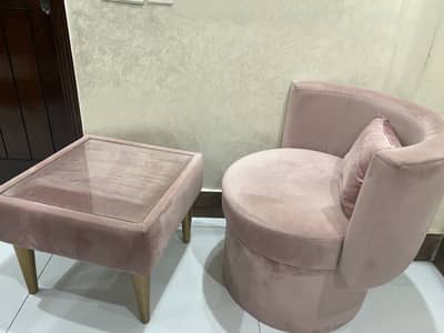 Coffee table and sofa chair