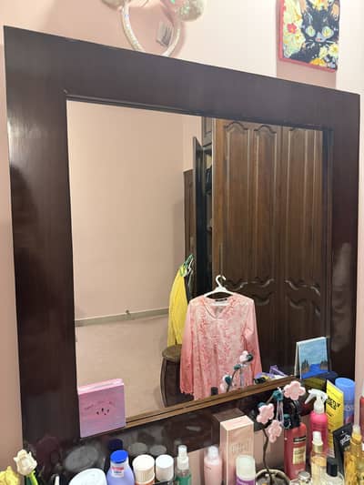 Solid wood dresser with mirror