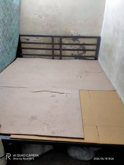 Iron Double Bed without mattress for Sale