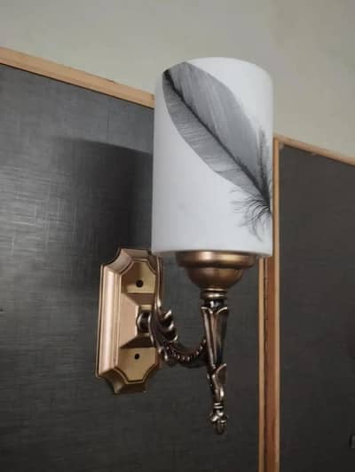 Modern Wall Lamp Feather Design White ABS Night Light Bulb
